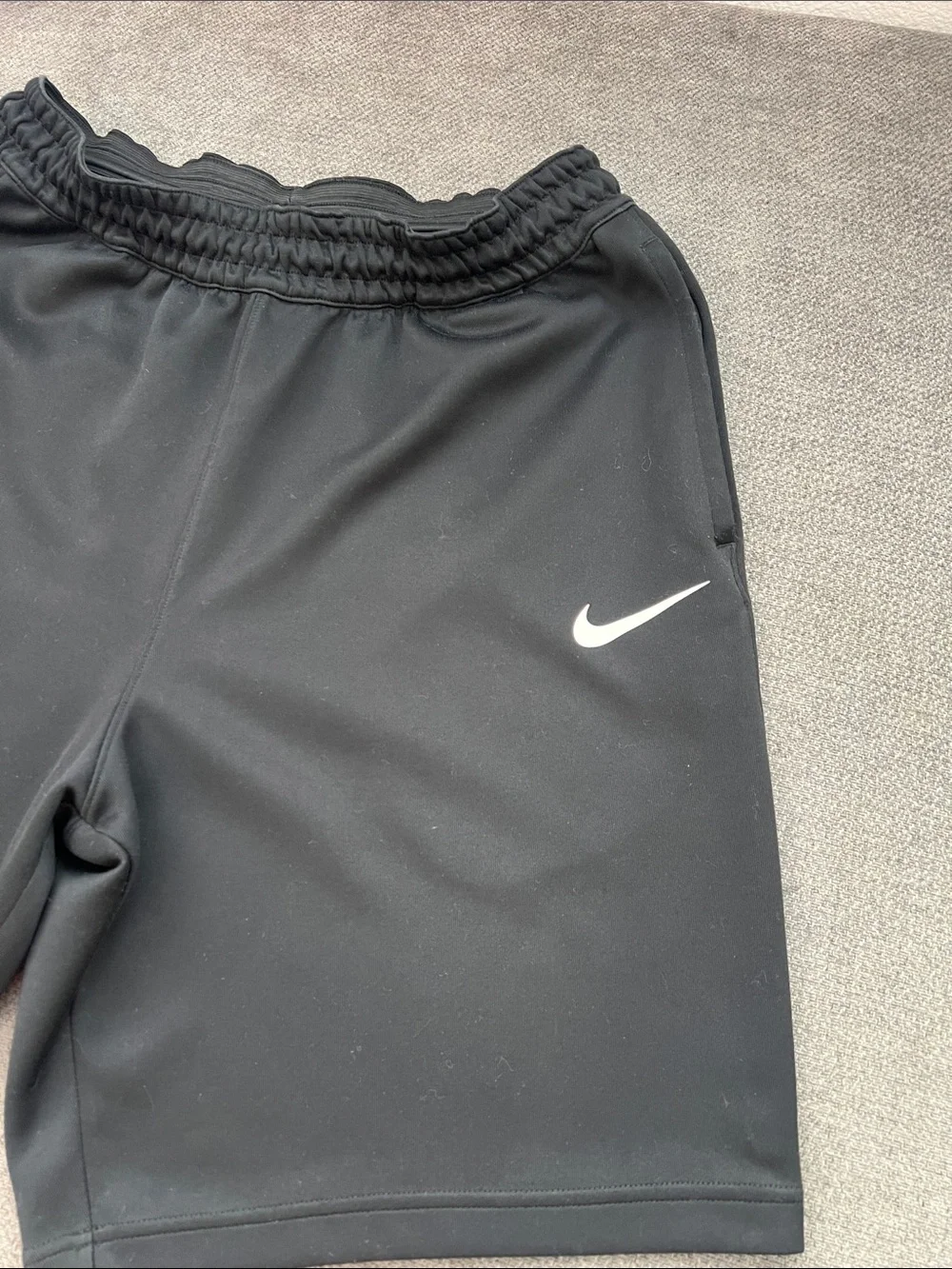 Nike Black Men's Athletic Shorts with White Swoosh